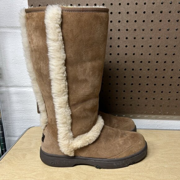 UGG Chestnut Sunburst Tall Suede Sheepskin Boots 5218 Women's 11 (Men's 10) - Picture 5 of 11